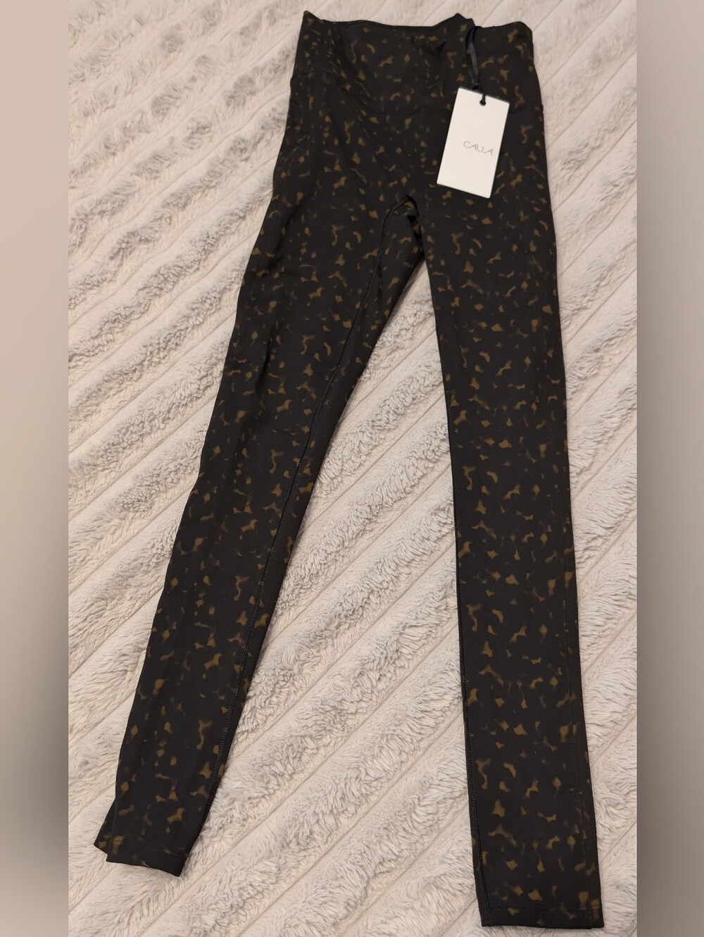 Calia Tortoise Black & Brown Printed High-Waist Leggings Sz: S-M NWT